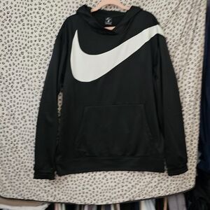 Nike Black Hoodie with White Swoosh
